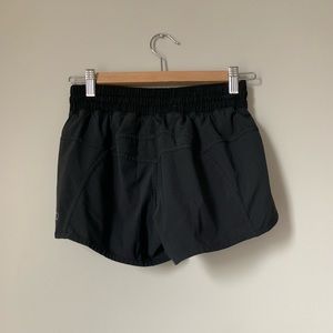 Black Lululemon Running Shorts with Zip Pocket